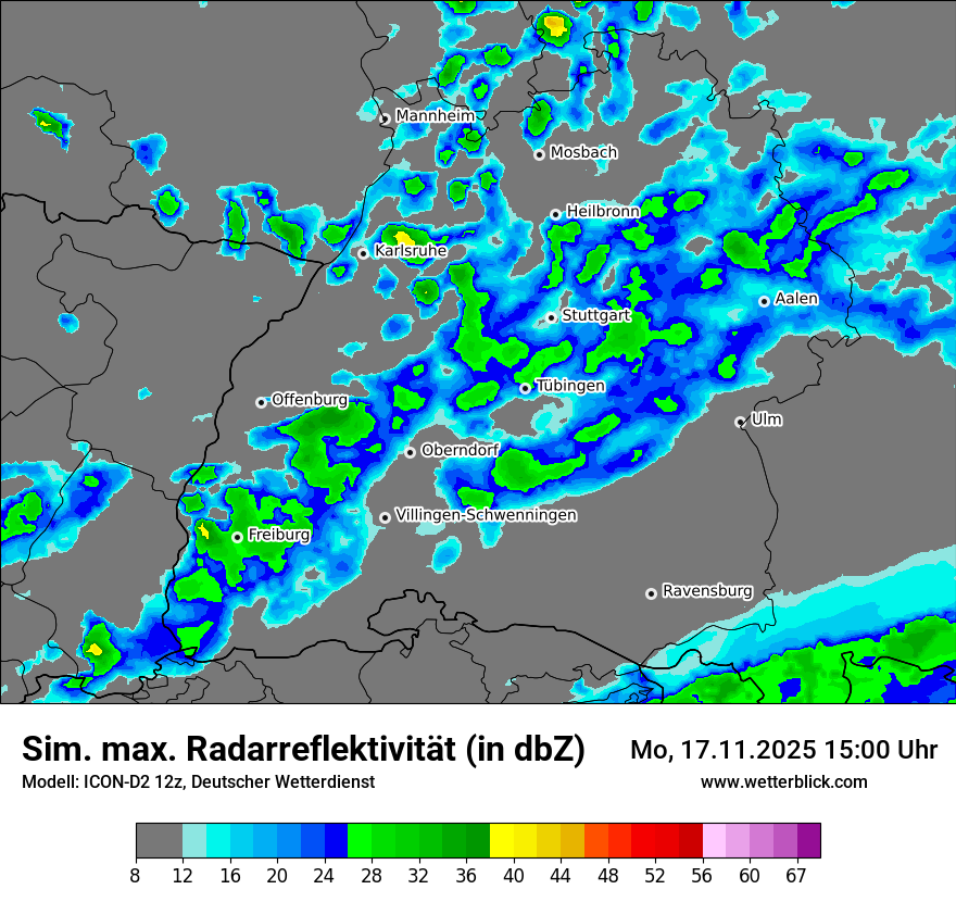 Modellkarten Simuliertes Radarbild