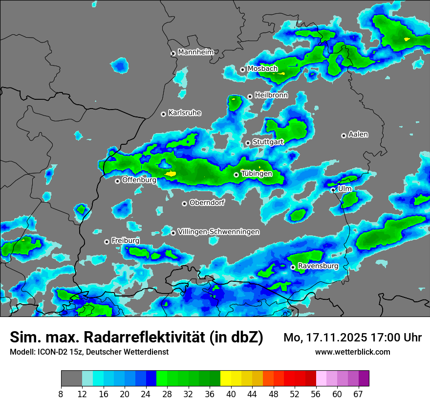 Modellkarten Simuliertes Radarbild