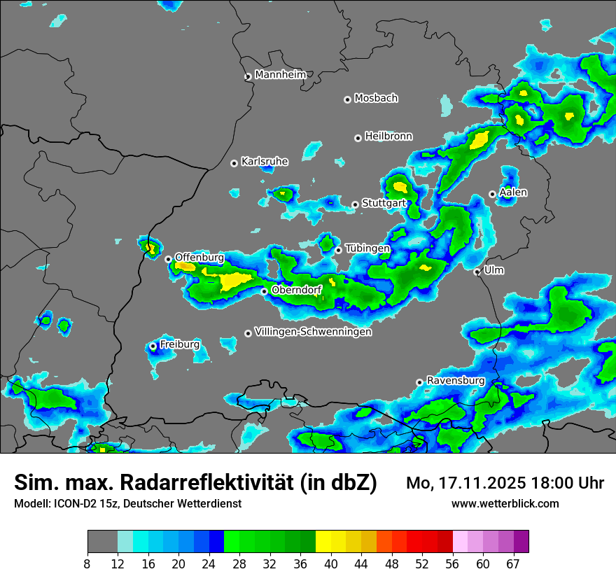 Modellkarten Simuliertes Radarbild