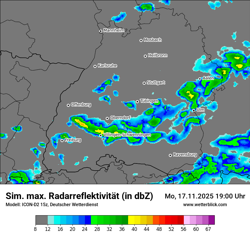 Modellkarten Simuliertes Radarbild