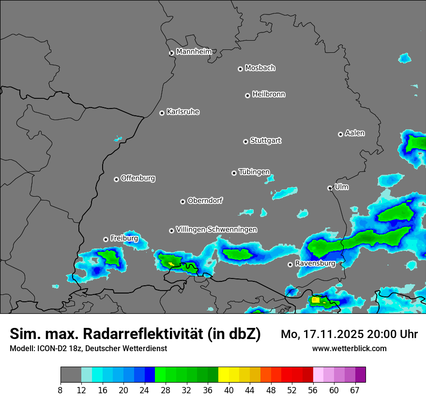 Modellkarten Simuliertes Radarbild
