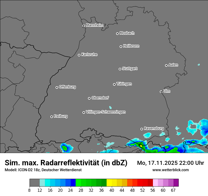Modellkarten Simuliertes Radarbild