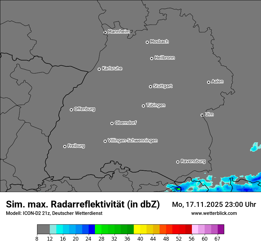 Modellkarten Simuliertes Radarbild