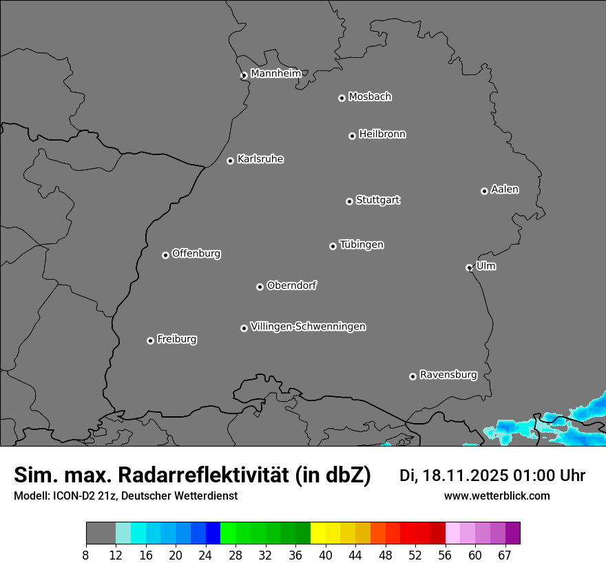 Modellkarten Simuliertes Radarbild