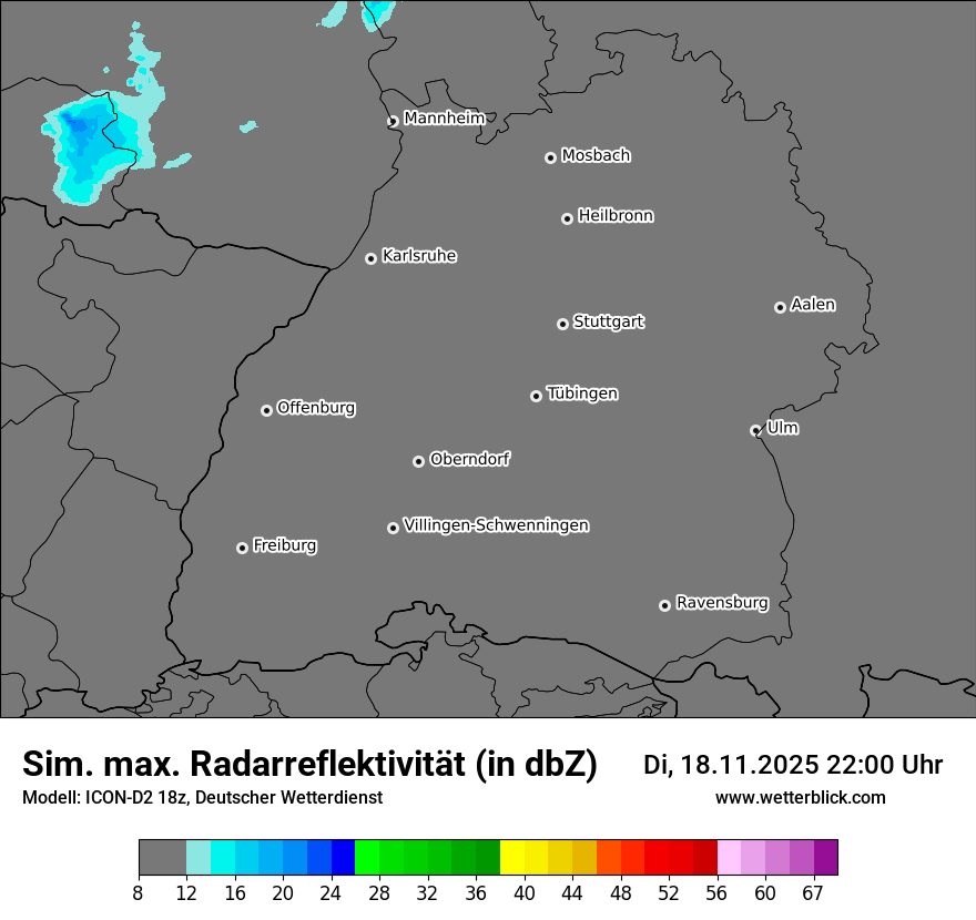 Modellkarten Simuliertes Radarbild