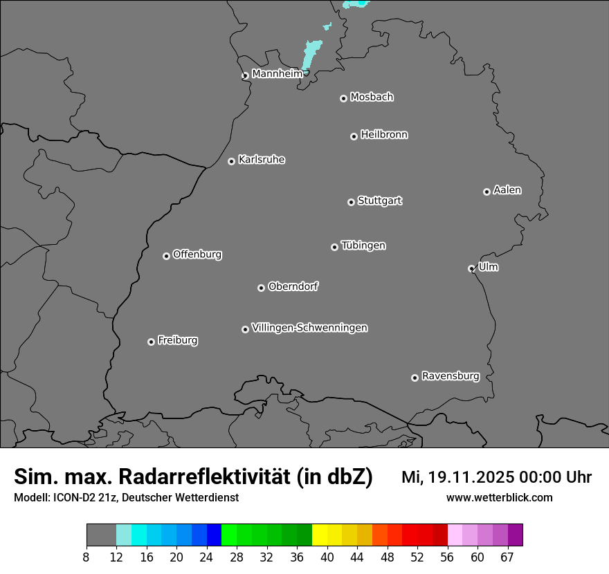 Modellkarten Simuliertes Radarbild
