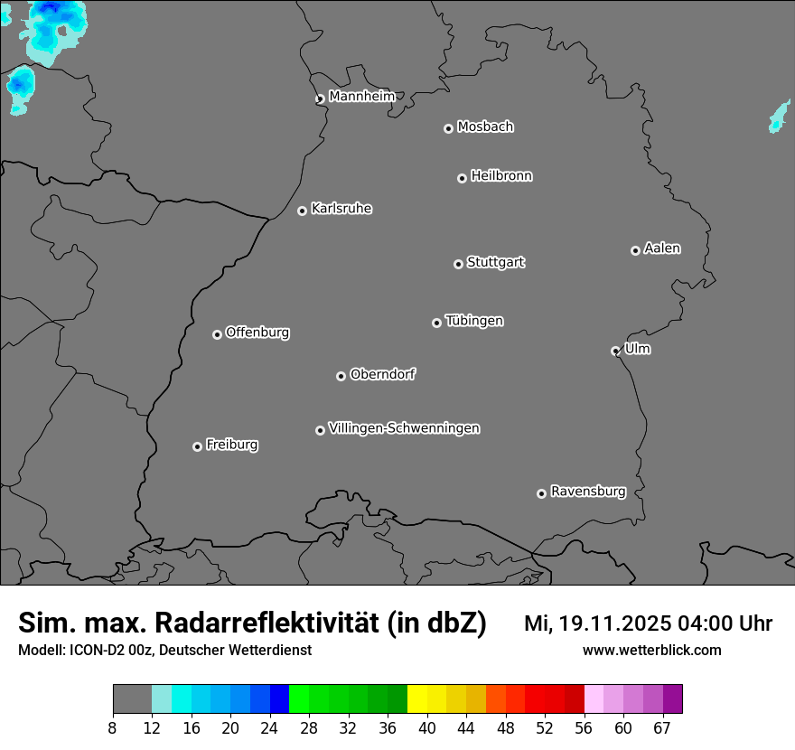 Modellkarten Simuliertes Radarbild