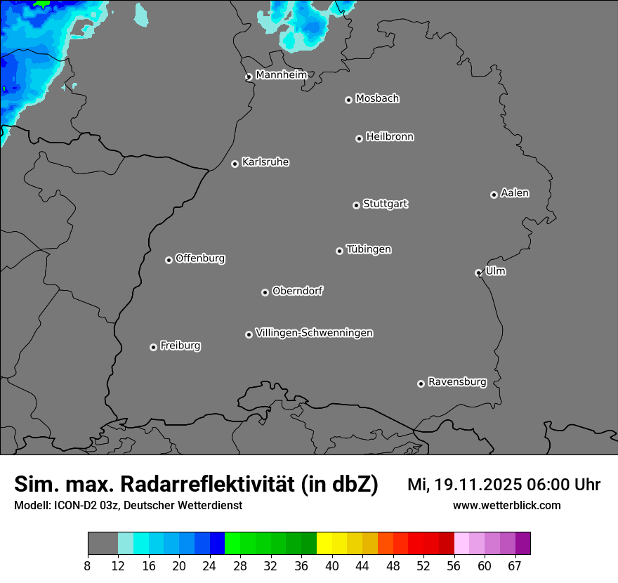 Modellkarten Simuliertes Radarbild