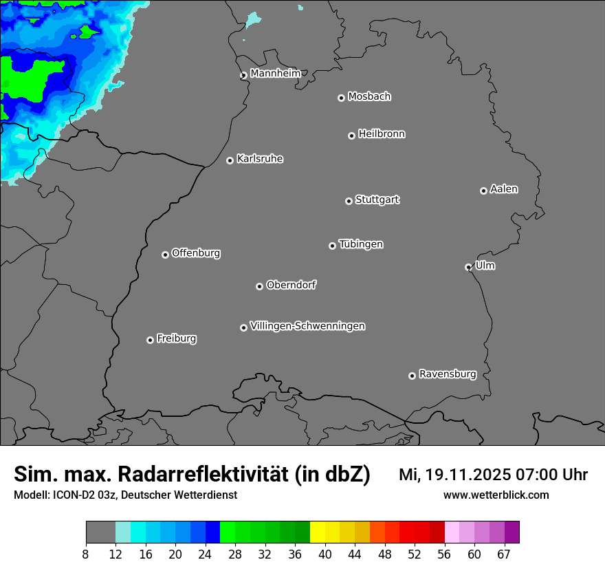 Modellkarten Simuliertes Radarbild