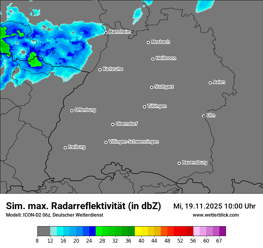 Modellkarten Simuliertes Radarbild