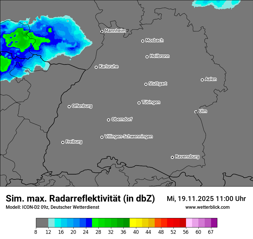 Modellkarten Simuliertes Radarbild