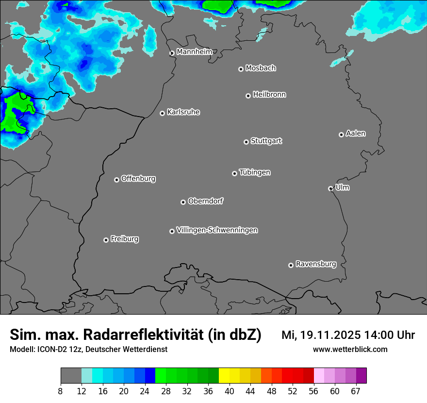 Modellkarten Simuliertes Radarbild