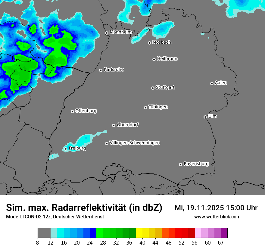 Modellkarten Simuliertes Radarbild