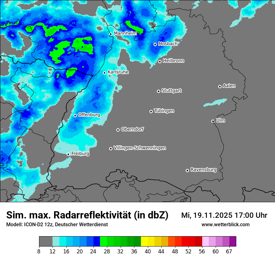 Modellkarten Simuliertes Radarbild