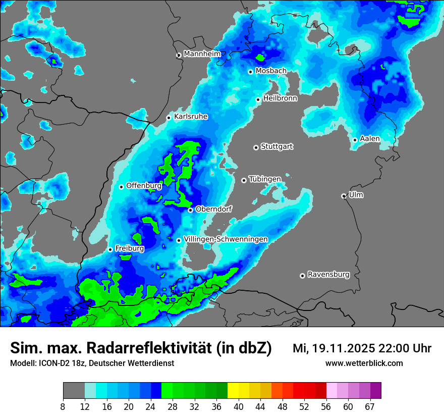 Modellkarten Simuliertes Radarbild