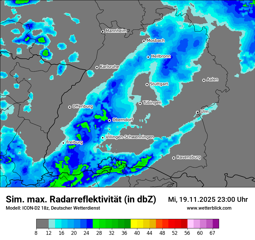 Modellkarten Simuliertes Radarbild