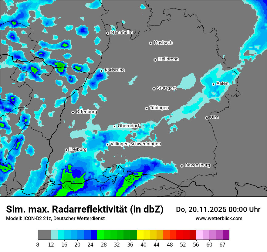 Modellkarten Simuliertes Radarbild