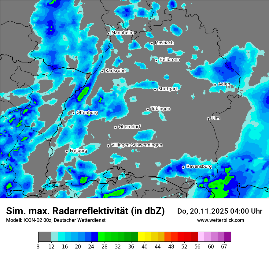 Modellkarten Simuliertes Radarbild