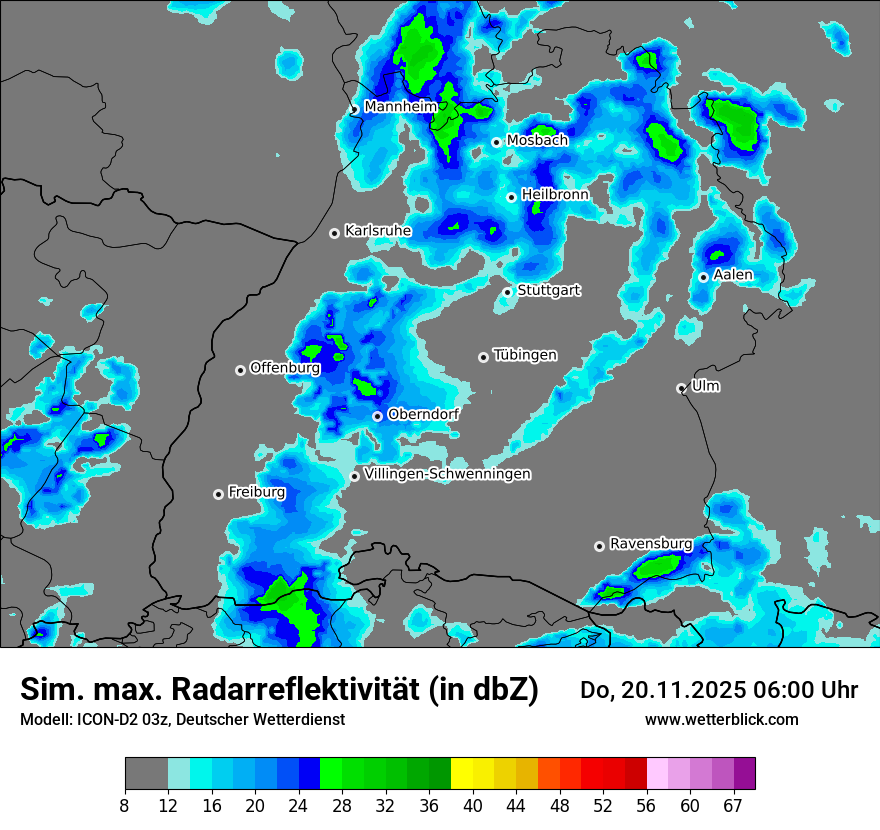 Modellkarten Simuliertes Radarbild