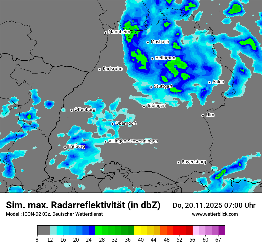 Modellkarten Simuliertes Radarbild