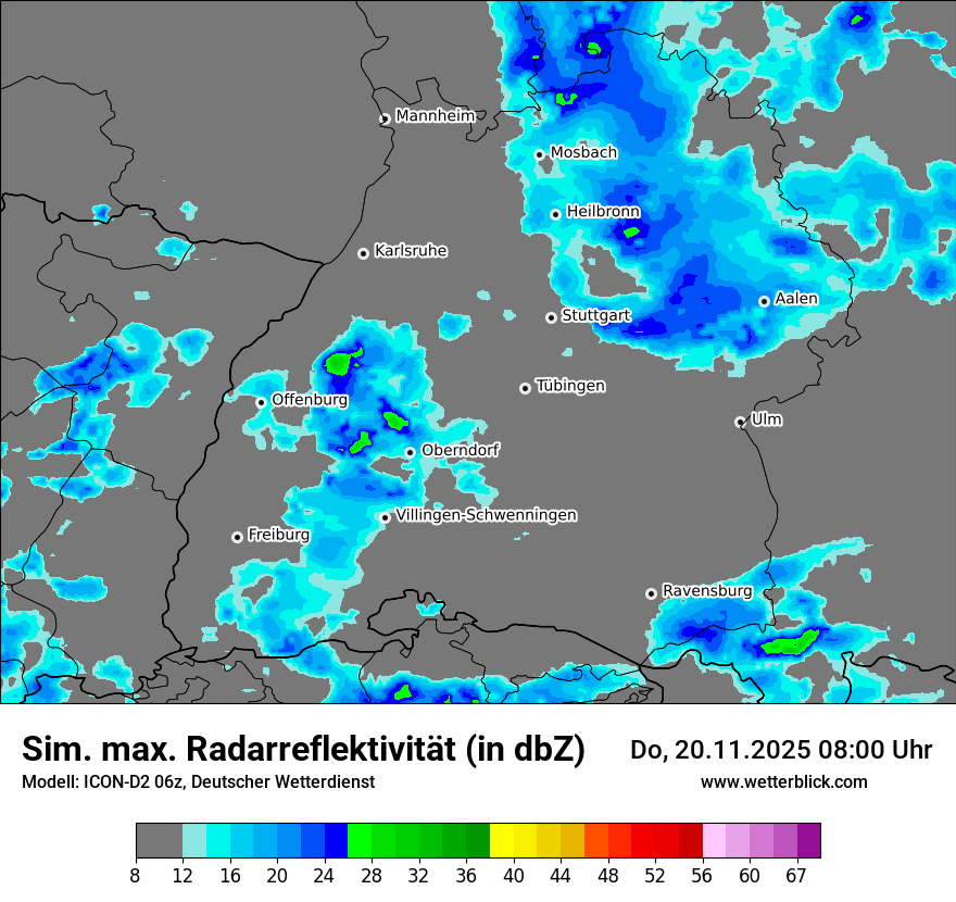 Modellkarten Simuliertes Radarbild