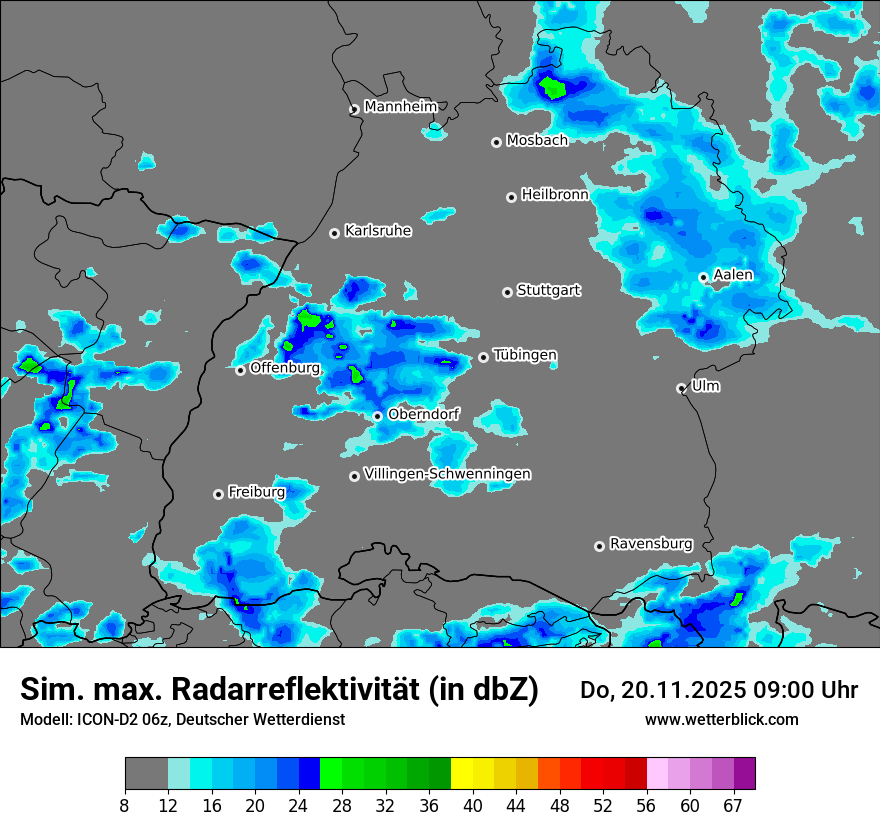 Modellkarten Simuliertes Radarbild