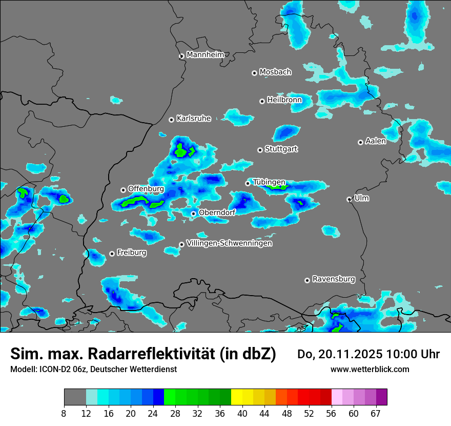 Modellkarten Simuliertes Radarbild
