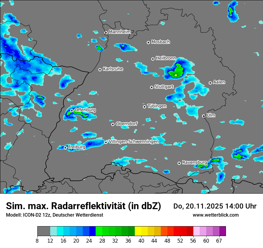 Modellkarten Simuliertes Radarbild