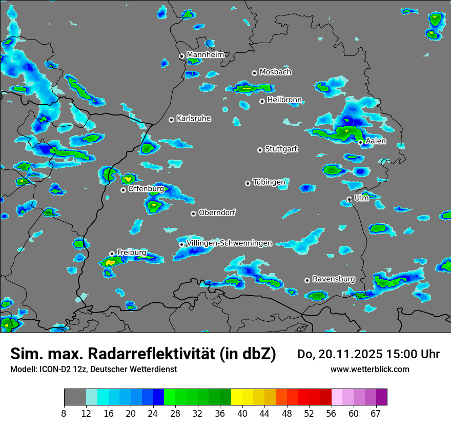 Modellkarten Simuliertes Radarbild