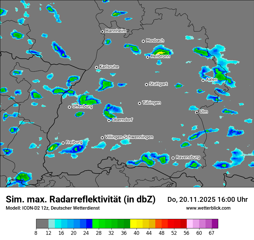 Modellkarten Simuliertes Radarbild