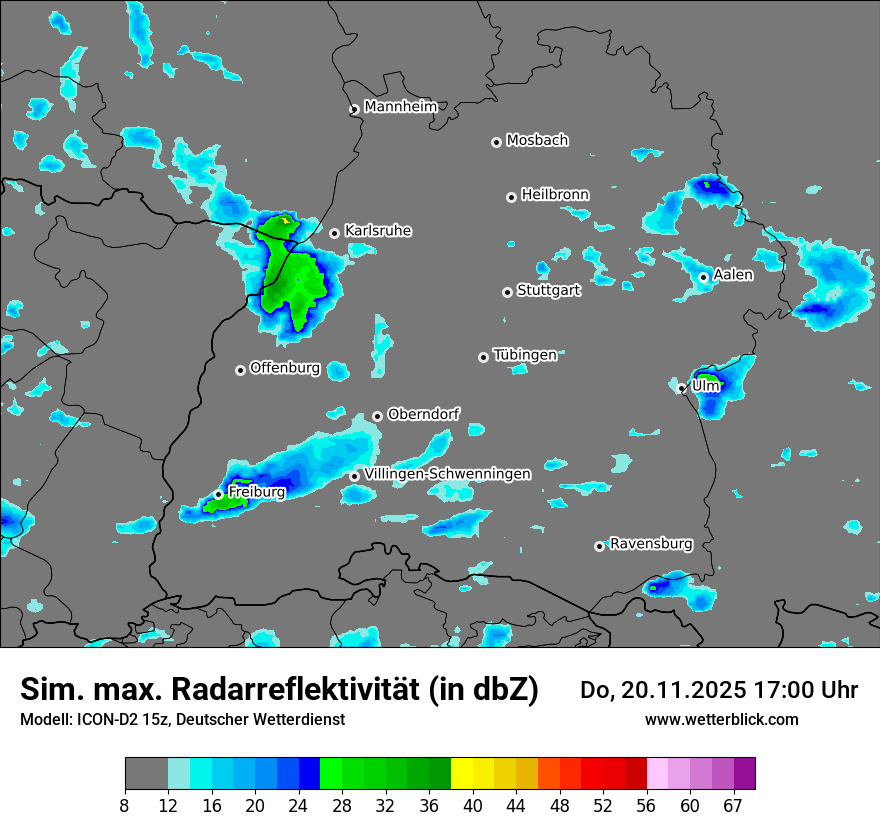 Modellkarten Simuliertes Radarbild