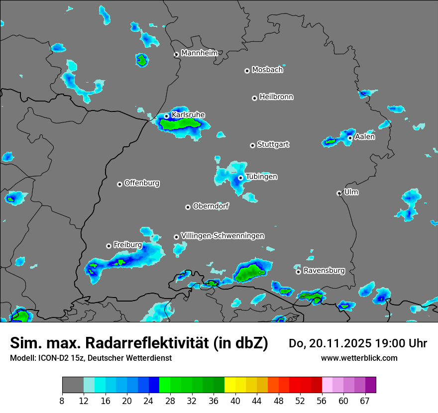 Modellkarten Simuliertes Radarbild