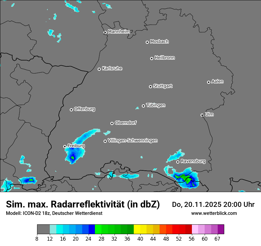Modellkarten Simuliertes Radarbild