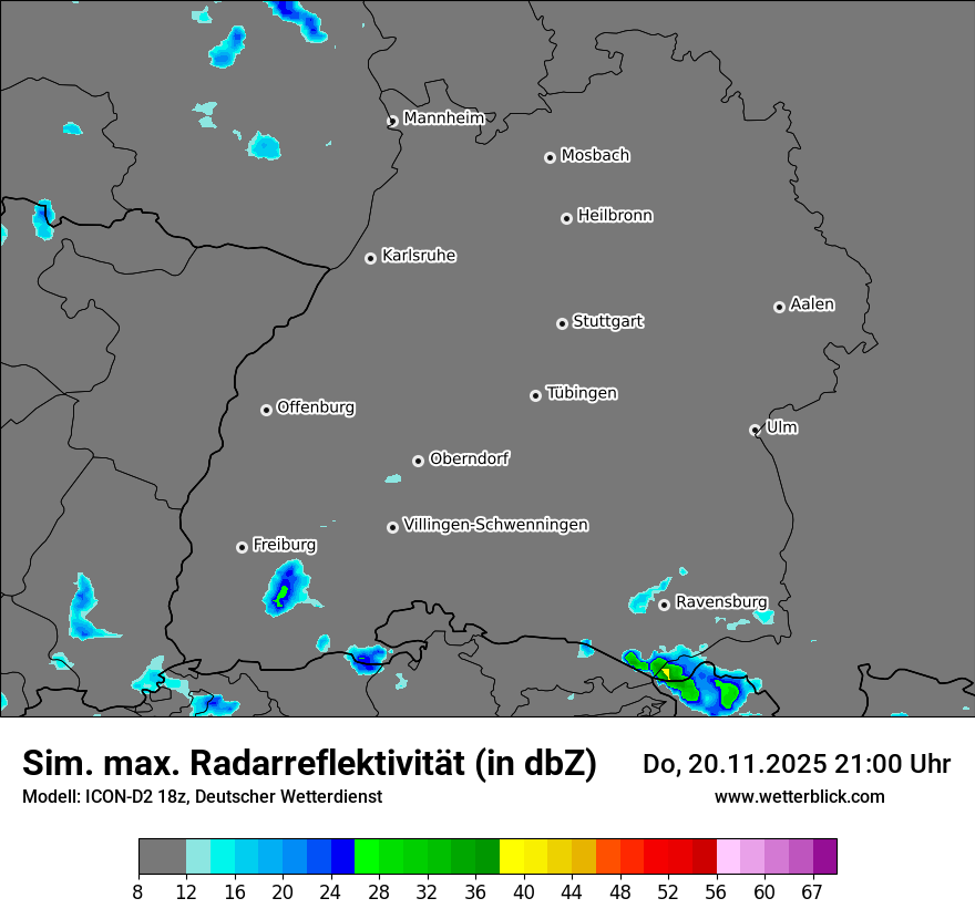 Modellkarten Simuliertes Radarbild
