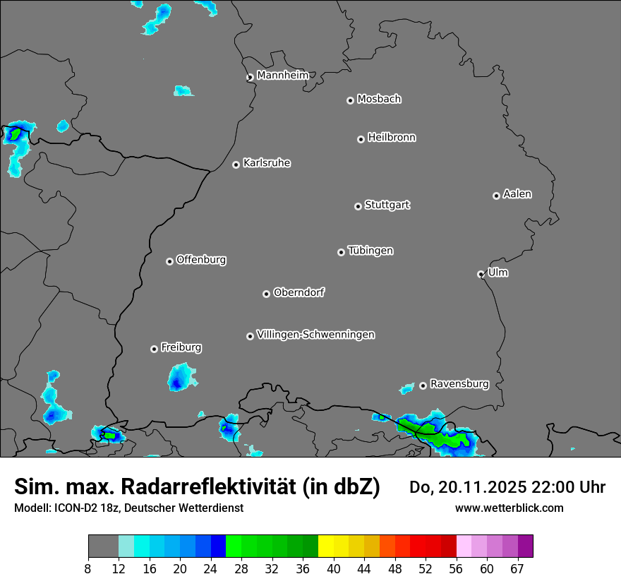 Modellkarten Simuliertes Radarbild