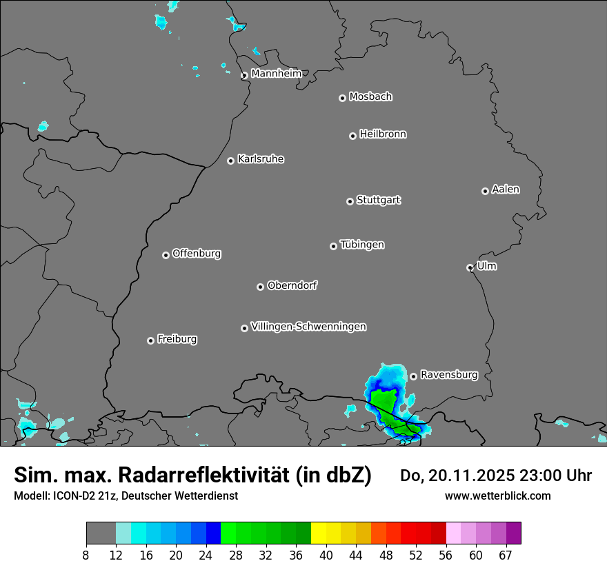 Modellkarten Simuliertes Radarbild