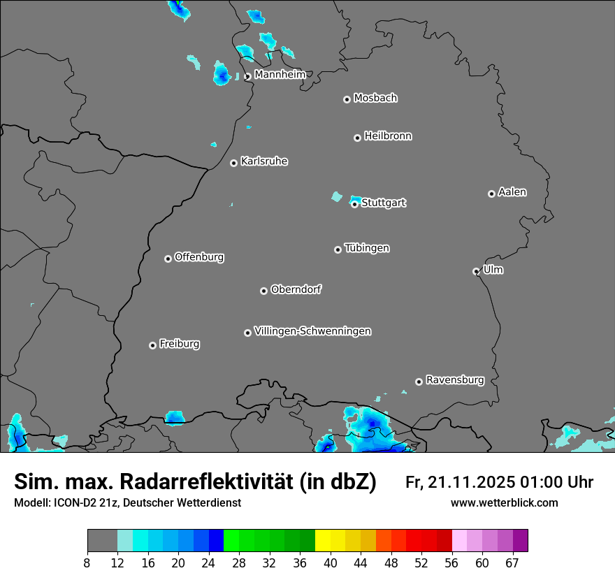 Modellkarten Simuliertes Radarbild