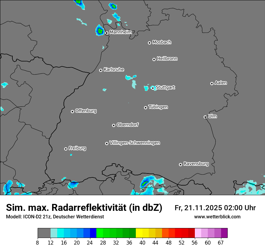 Modellkarten Simuliertes Radarbild