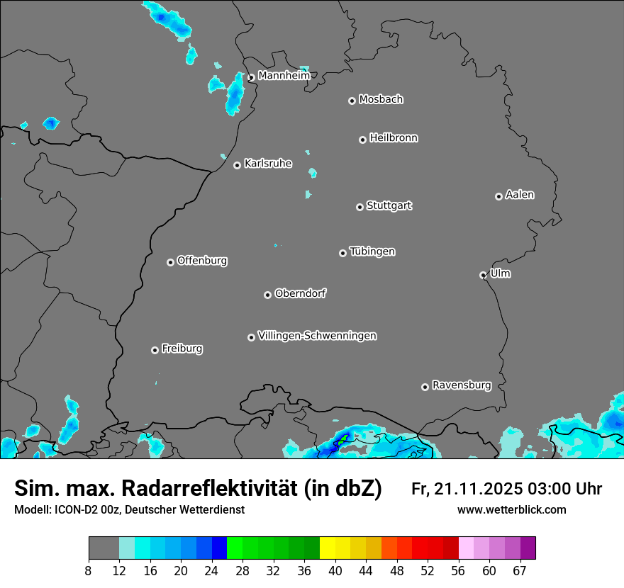 Modellkarten Simuliertes Radarbild