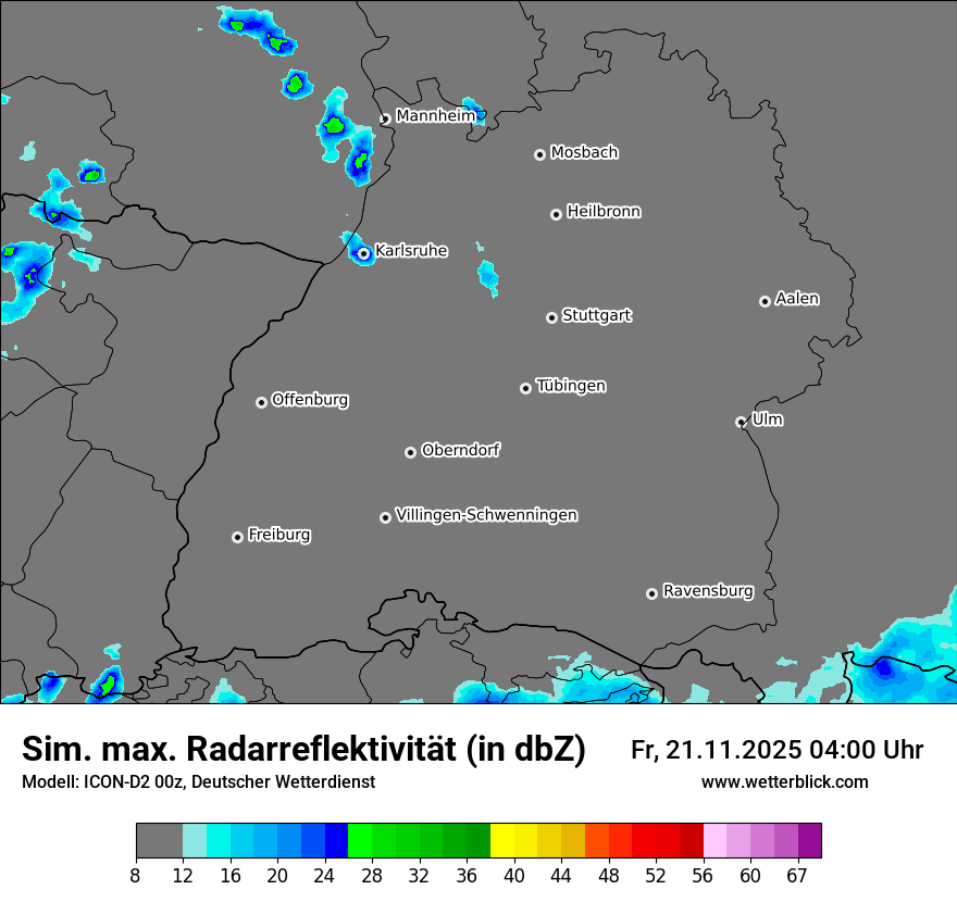Modellkarten Simuliertes Radarbild