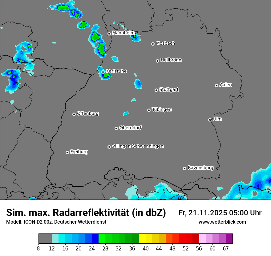 Modellkarten Simuliertes Radarbild