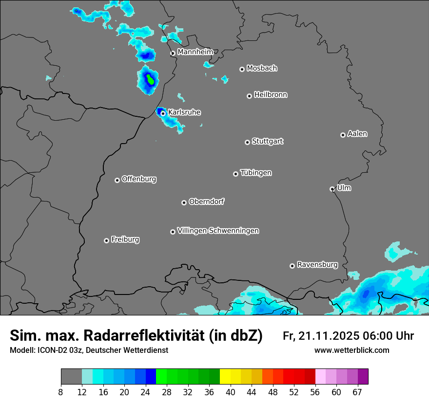 Modellkarten Simuliertes Radarbild