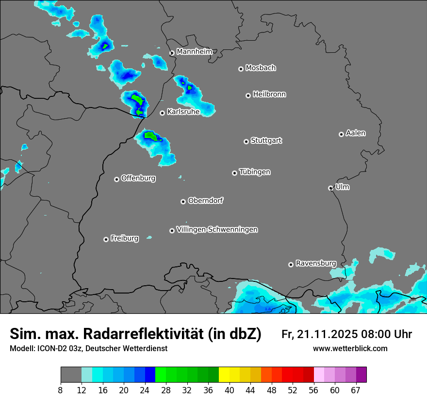 Modellkarten Simuliertes Radarbild