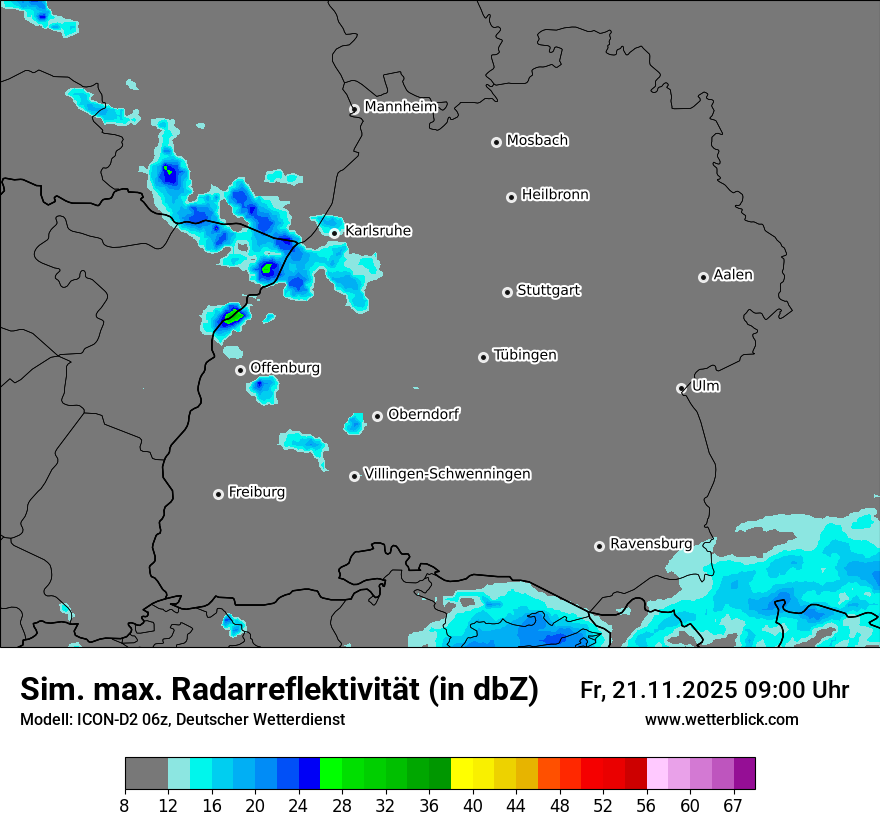 Modellkarten Simuliertes Radarbild