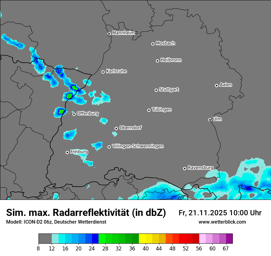 Modellkarten Simuliertes Radarbild