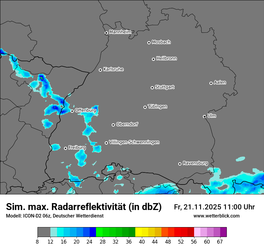 Modellkarten Simuliertes Radarbild