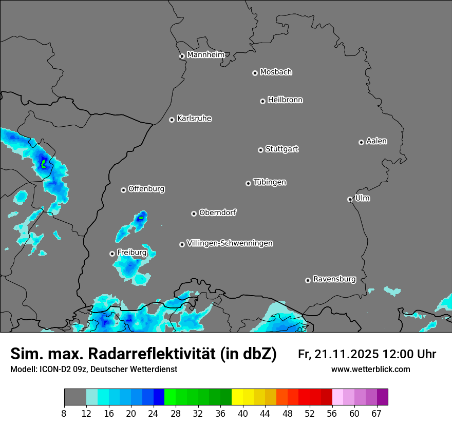 Modellkarten Simuliertes Radarbild