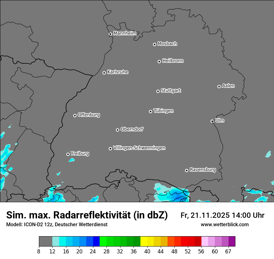 Modellkarten Simuliertes Radarbild