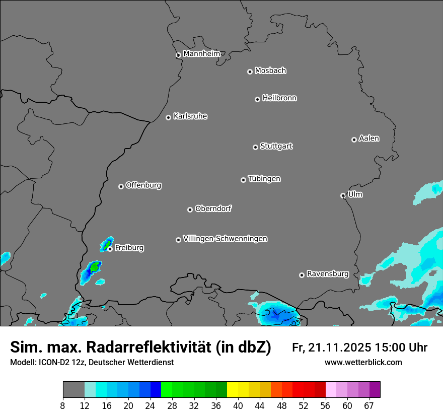Modellkarten Simuliertes Radarbild
