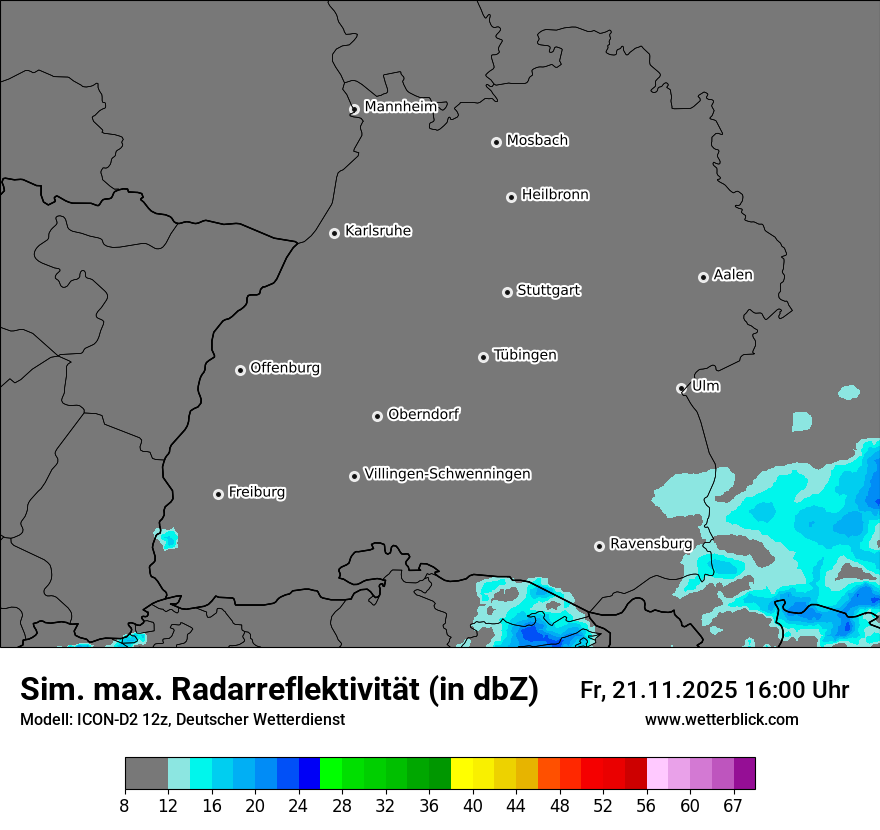 Modellkarten Simuliertes Radarbild